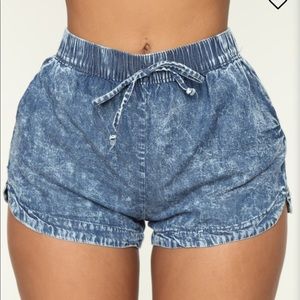 Acid wash shorts
